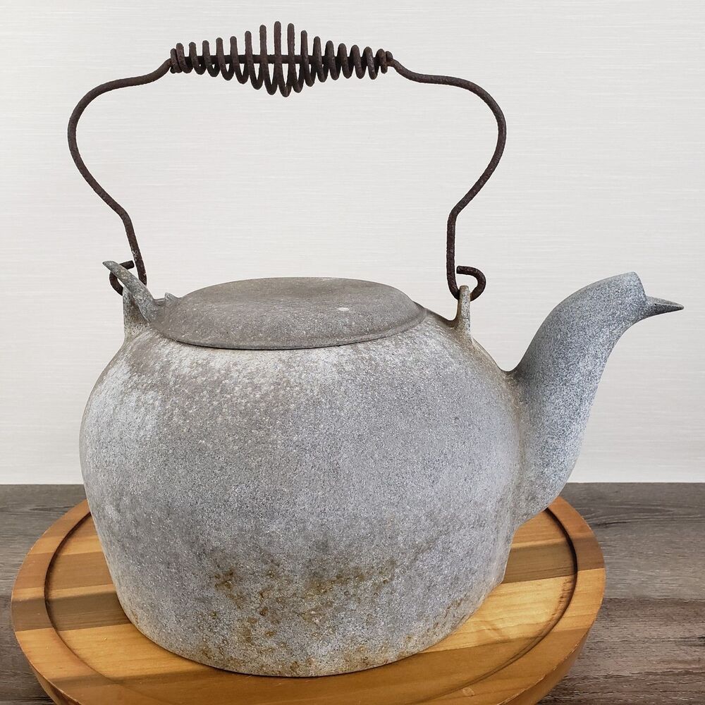 Wear Ever Cast Aluminum Tea Kettle Coil Handle TACU Co Primitive VTG